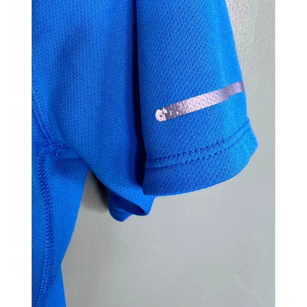 Nike Dri-FIT Mens Running Shirt Blue Short Sleeve Training Tshirt Large - Picture 4 of 6